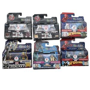 Marvel Mini Mates Spider-Man Guardians Falcon Thor 2 Character Sets Lot Of 6